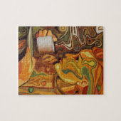 Kleurrijke koffiepuzzel met cadeaudoos legpuzzel (Horizontaal)