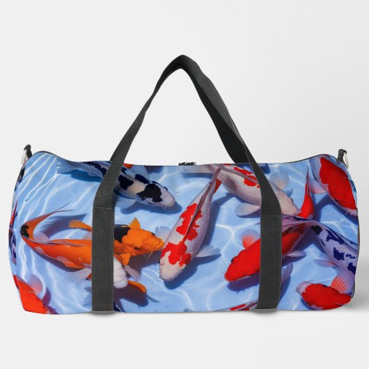 Kleurrijke Koi Design Grote Reis Duffle Bag Plunjezak (Voorkant)