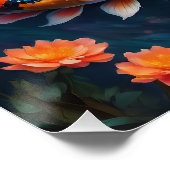 Kleurrijke Koi Fish no 3 Glanzend Poster (Hoek)