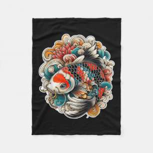 Kleurrijke Koi Fish Tattoo Design Japanese Art Nis Fleece Deken