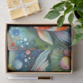 Kleurrijke Koi Fish Waterverf Sinaasappel Decoupag Tissuepapier (Geschenk)