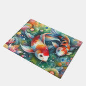 Kleurrijke Koi Fish Whimsical Waterverf Sinaasappe Deurmat (Schuin)
