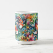 Kleurrijke Koi Fish Whimsical Waterverf Sinaasappe Koffiemok (Center)