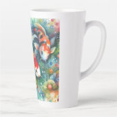 Kleurrijke Koi Fish Whimsical Waterverf Sinaasappe Latte Mok (Rechts)