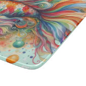 Kleurrijke Koi Fish Whimsical Waterverf Sinaasappe Snijplank (Hoek)