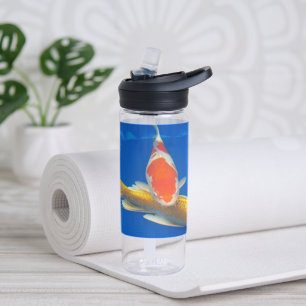 Kleurrijke Koi in Blauwe Vijver Waterfles