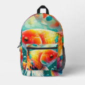 Kleurrijke Koi Vis Rugzak (Voorkant)