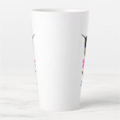 Kleurrijke Kolibrie & Bloem met Script op Wit Latte Mok (Voorkant)