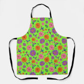 Kleurrijke kolibrie bloem tuin patroon schort (Voorkant)