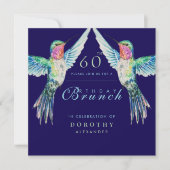 Kleurrijke kolibrie ELKE Verjaardag Brunch Kaart (Voorkant)