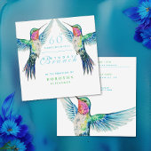 Kleurrijke kolibrie ELKE Verjaardag Brunch Kaart