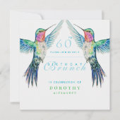 Kleurrijke kolibrie ELKE Verjaardag Brunch Kaart (Voorkant)