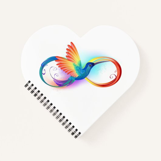 Kleurrijke Kolibrie met oneindigheidssymbool Notitieboek (Voorkant)