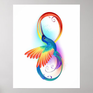 Kleurrijke Kolibrie met oneindigheidssymbool Poster