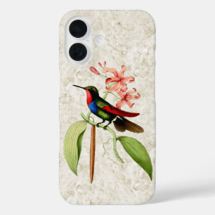  Kleurrijke Kolibrie Roze Orchidee iPhone 16 Hoesje