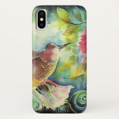 Kleurrijke kolibrie Zijderzijde Kunstschilder schi Case-Mate iPhone Case (Achterkant)