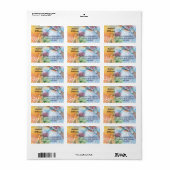 KLEURRIJKE KOLIBRIES ADRES ETIKET (Full Sheet)