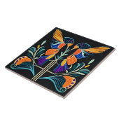 Kleurrijke kolibries Art Nouveau Art Deco Tegeltje (Zijkant)