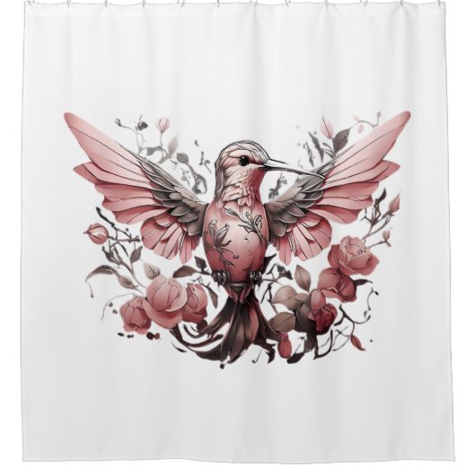Kleurrijke Kolibries Douchegordijn Sets (Voorkant)