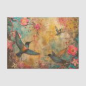 KLEURRIJKE KOLIBRIES GEMENGDE MEDIA DECOUPAGE TISSUEPAPIER (Voorkant)