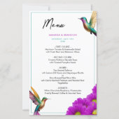 Kleurrijke kolibries Paarse madeliefjes bruiloft (Voorkant)