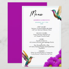 Kleurrijke kolibries Paarse madeliefjes bruiloft