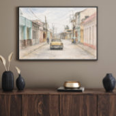 Kleurrijke Koloniale Stad Kunstprint Muurposter Poster