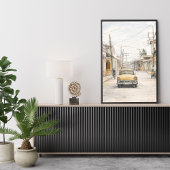 Kleurrijke Koloniale Stad Kunstprint Muurschets Poster