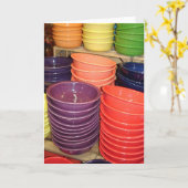 Kleurrijke kommen kaart (Gele Bloem)