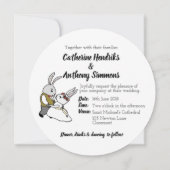 Kleurrijke konijn bruiloft uitnodigingen (Achterkant)