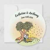 Kleurrijke konijn bruiloft uitnodigingen (Voorkant)