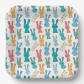 Kleurrijke Konijn Cartoon Papieren Bordje (Voorkant)