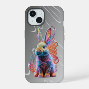 Kleurrijke konijn telefoonhoesje iPhone 15 case