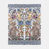 Kleurrijke Konijnenkonijn Jacobean Floral Bird  Fleece Deken (Voorkant)
