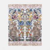 Kleurrijke Konijnenkonijn Jacobean Floral Bird Fleece Deken (Voorkant)