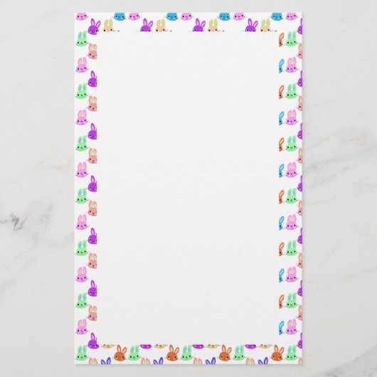 Kleurrijke konijntjes Pasen Briefpapier (Voorkant)