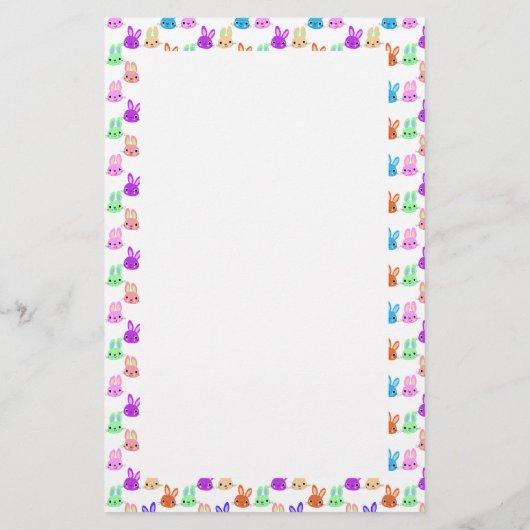 Kleurrijke konijntjes Pasen Briefpapier (Achterkant)