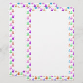 Kleurrijke konijntjes Pasen Briefpapier (Voorkant / Achterkant)