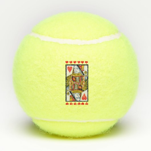 Kleurrijke  koningin die Kaart speelt Rode harten Tennisballen (Achterkant)