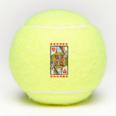 Kleurrijke  koningin die Kaart speelt Rode harten Tennisballen (Voorkant)