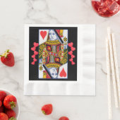  kleurrijke  koningin met hart servetten (Insitu)