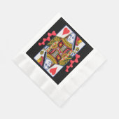  kleurrijke  koningin met hart servetten (Hoek)