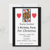  Kleurrijke  Koningin van Harten Verjaardag Kaart (Voorkant)