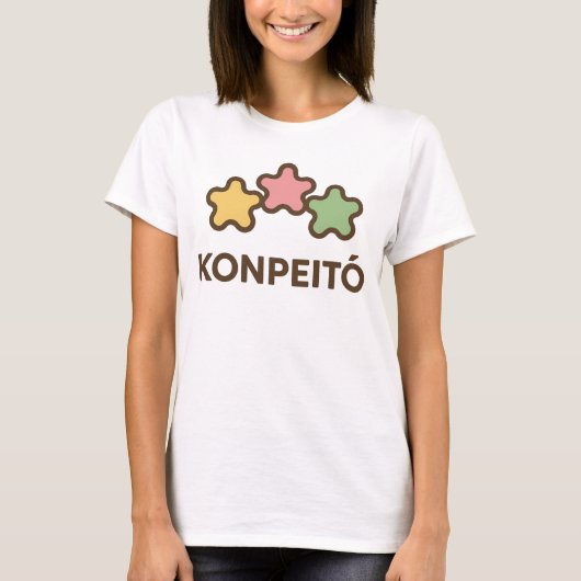 Kleurrijke Konpeitō Snoep Illustratie T-shirt (Voorkant)