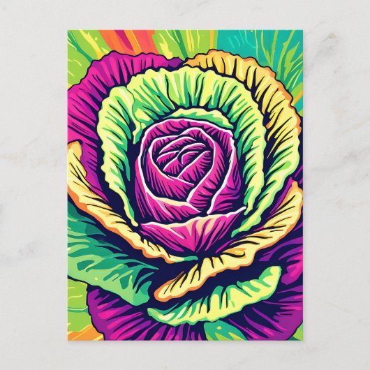 Kleurrijke Kool Pop Art Briefkaart (Voorkant)