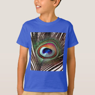 Kleurrijke Koperen Pauwveer T-shirt