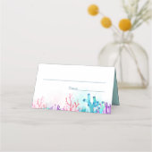 Kleurrijke koraal rif Waterverf bruiloft Plaatskaartje (Voorkant)