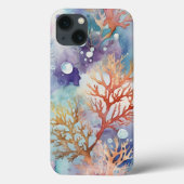 Kleurrijke koraal waterverf Case-Mate iPhone case (Achterkant)