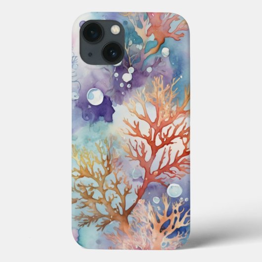 Kleurrijke koraal waterverf Case-Mate iPhone case (Achterkant)