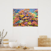 Kleurrijke koraalriefdruk poster (Keuken)